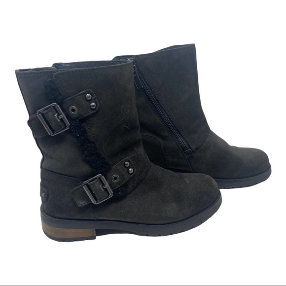 leather biker boots size 7